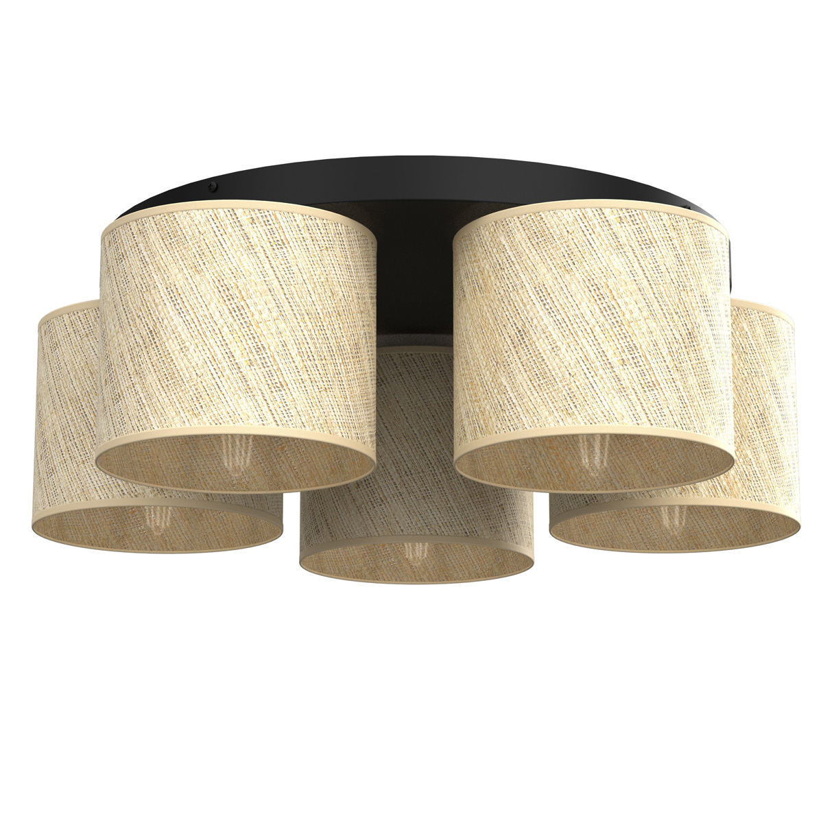 LUMINEX 5277 oprawa sufitowa Rattan plafon czarny ecru