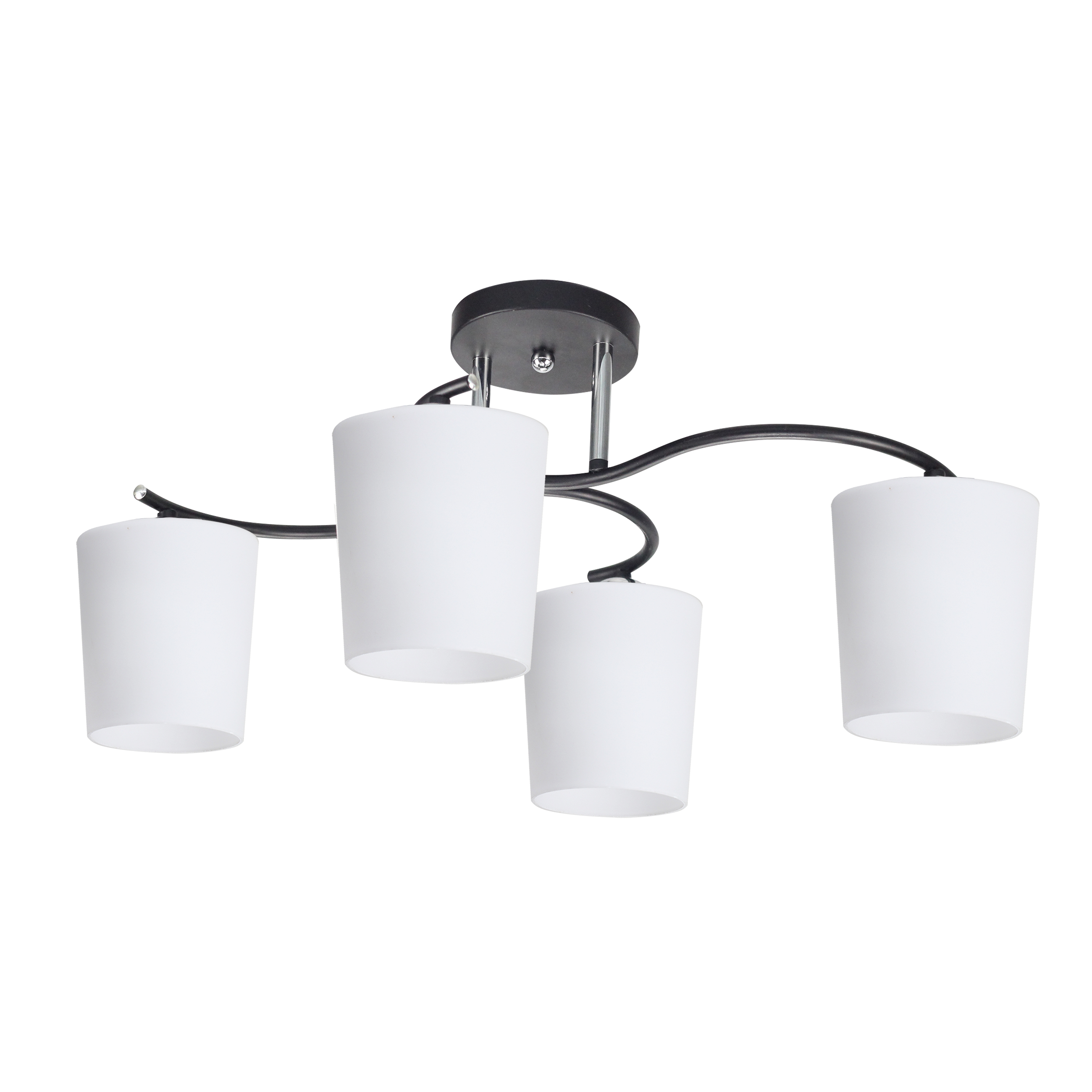 CANDELLUX 34-22677 ESNYR LAMPA SUFITOWA CHROMOWY+CZARNY 4X40 E27 KLOSZ BIAŁY