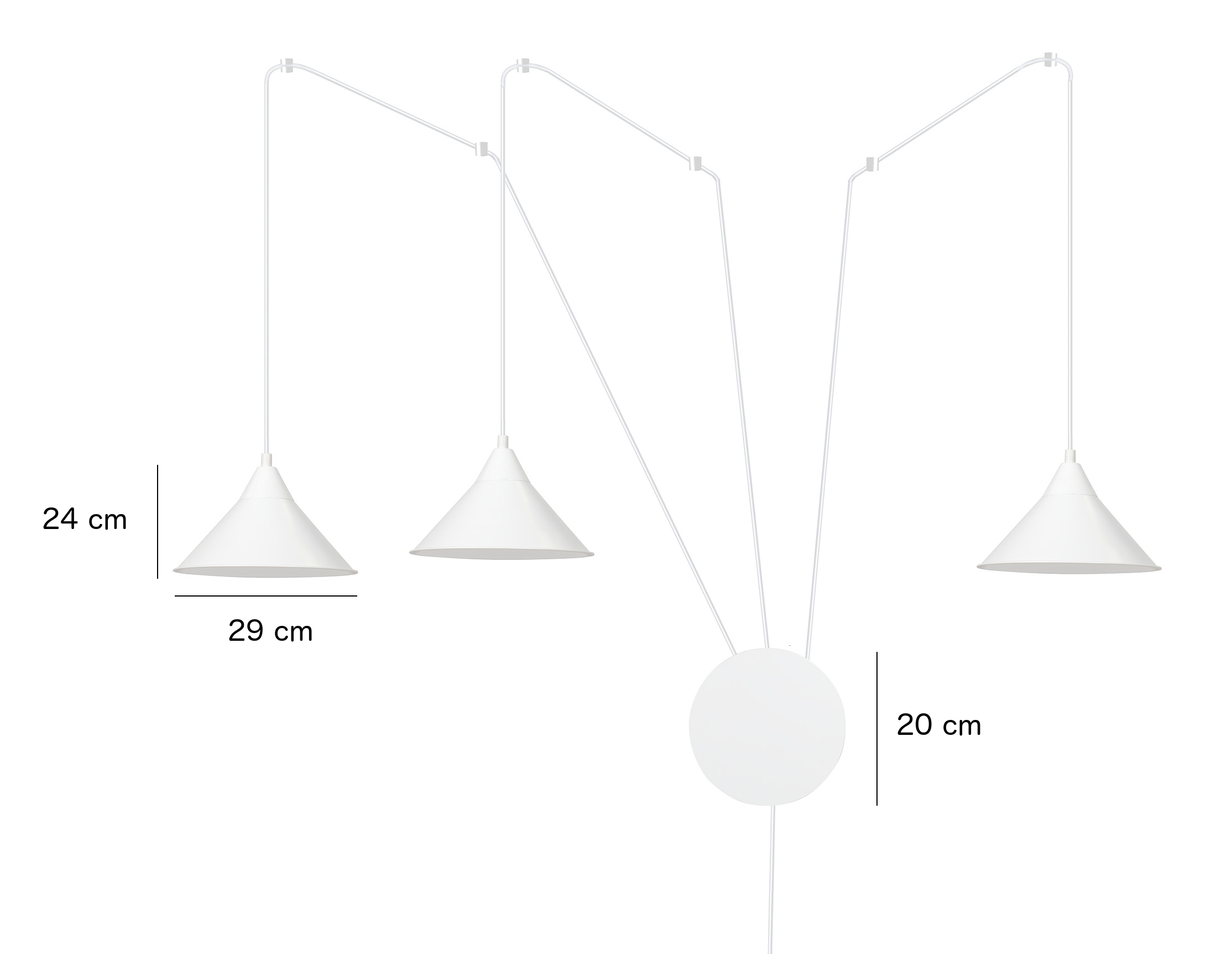 EMIBIG 159/3 ABRAMO 3 WHITE LAMPA WISZĄCA