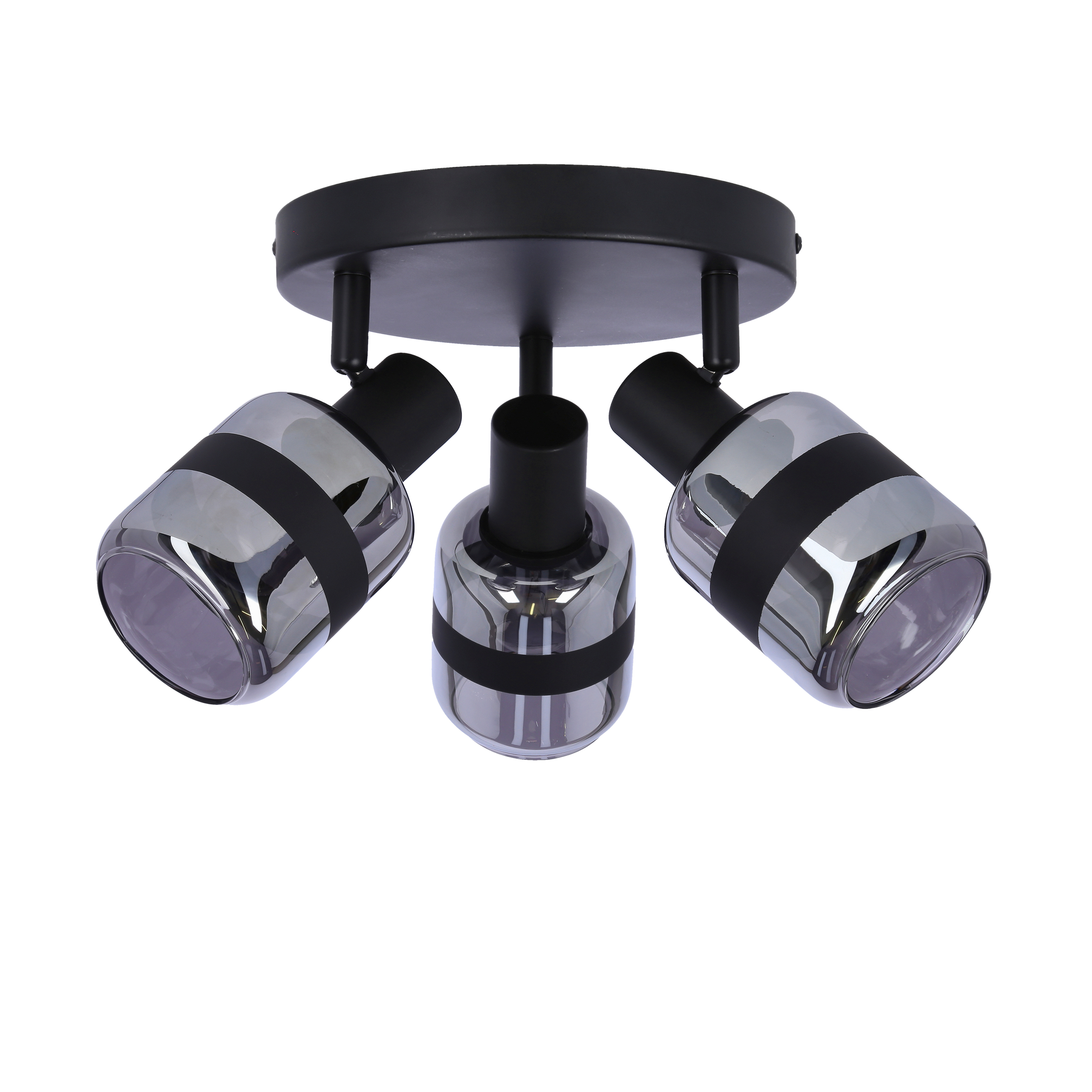 CANDELLUX 98-13439 YUKI LAMPA PLAFON CZARNY MATOWY 3X15W E14 KLOSZ DYMIONY