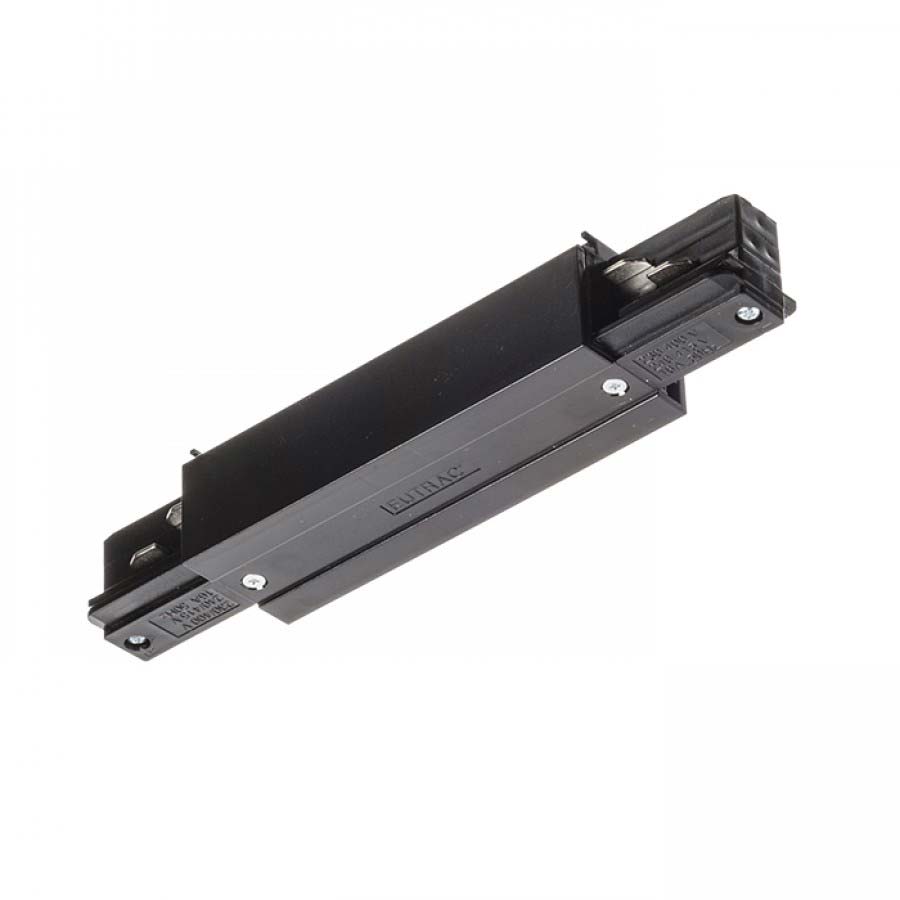 RENDL R11321 EUTRAC podłużny łącznik z opcją zasilania czarna 230V zasilanie z łącznikiem 3-fazowy