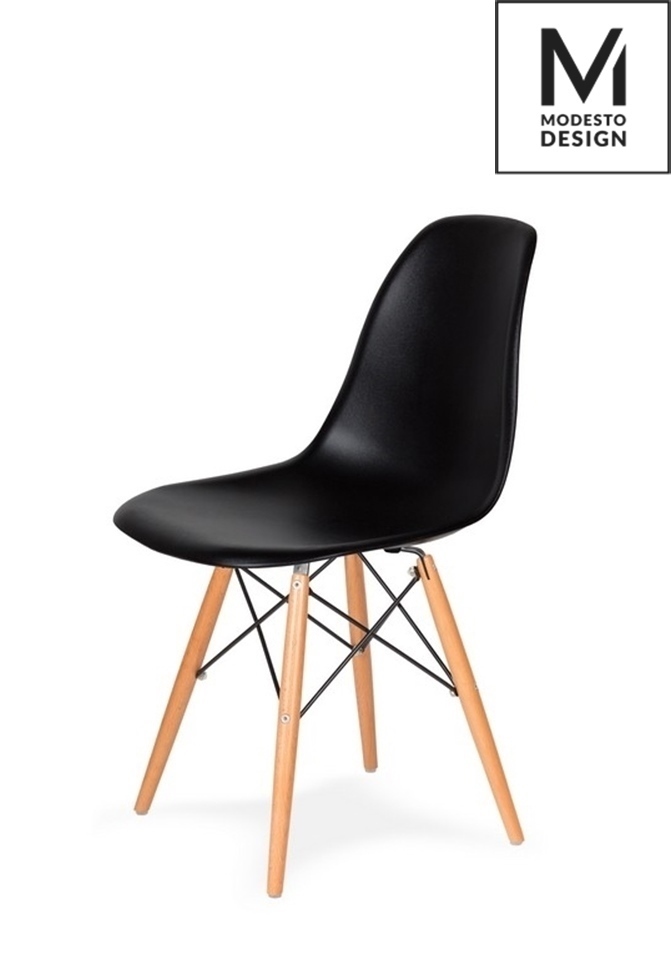 Modesto Design C1021B.BLACK MODESTO krzesło DSW czarne - podstawa bukowa