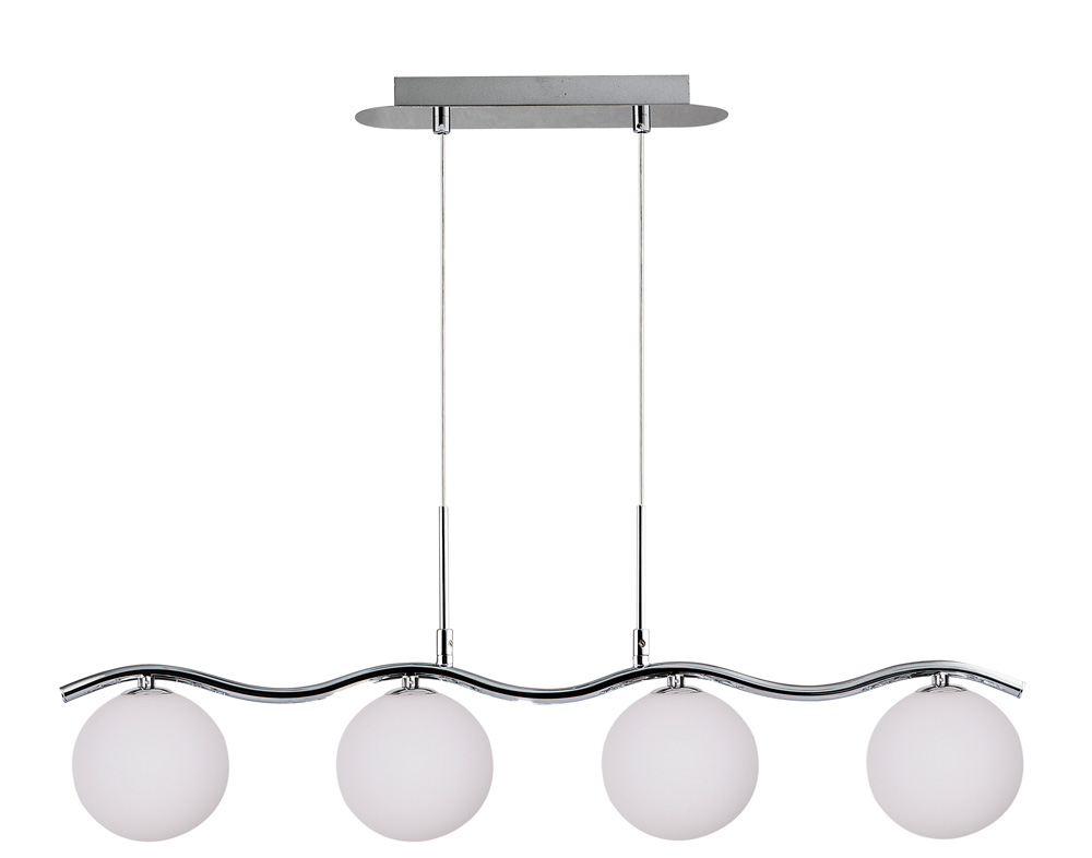 CANDELLUX 34-01412 RAMON LAMPA WISZĄCA CHROMOWY 4X40W G9 KLOSZ BIAŁY