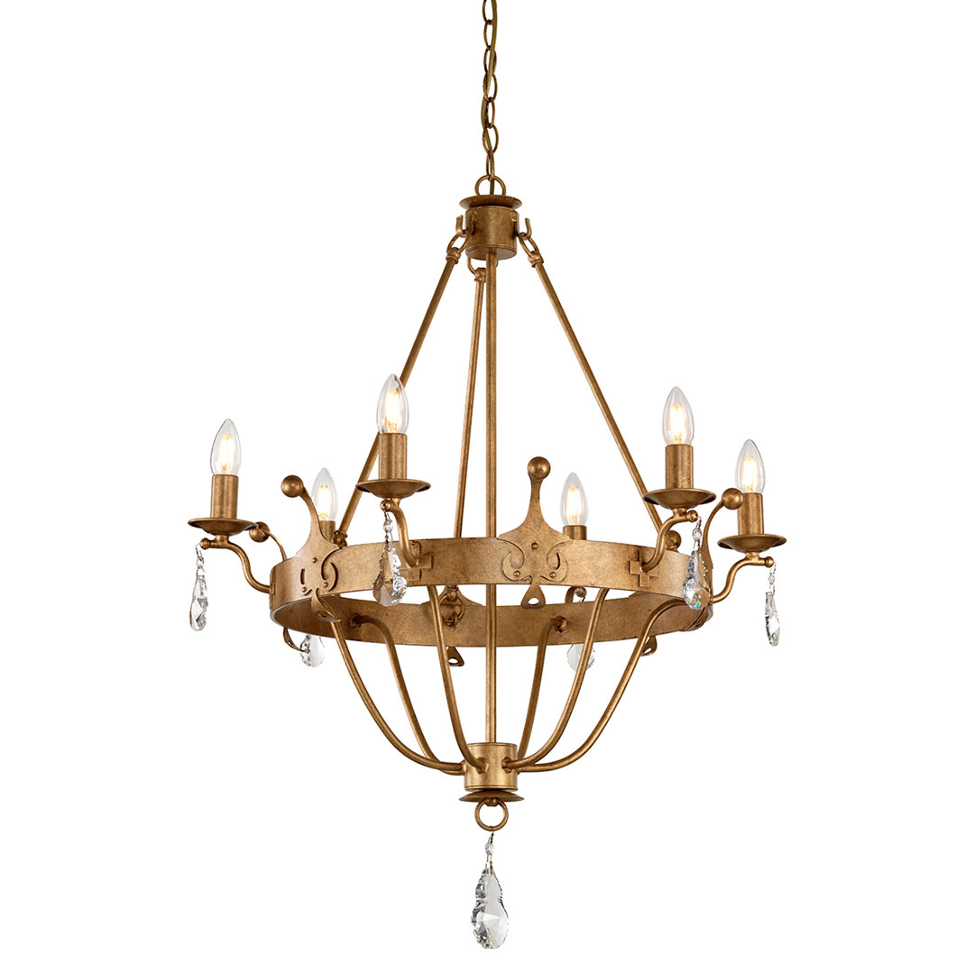 ELSTEAD Windsor WINDSOR6-GOLD 6 Light Chandelier - Gold Patina