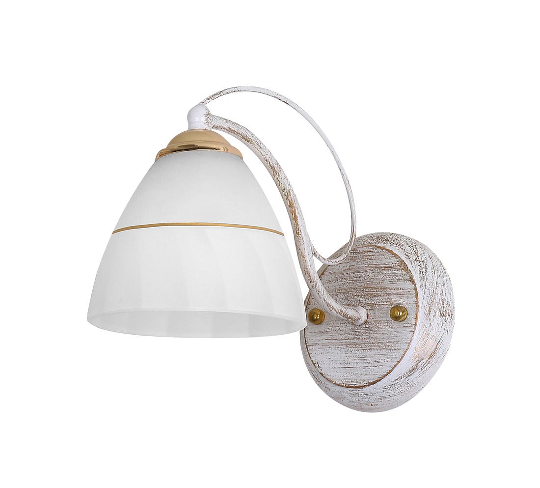 CANDELLUX 21-77042 LAMPA FANETTA KINKIET 1X60W E27 BIAŁO ZŁOTY