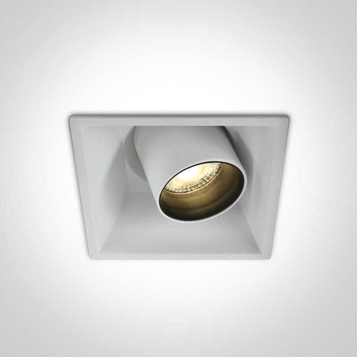 ONE LIGHT 51111C/W/W Skiti biały wpust COB LED 3000K 11W + czarny & mosiężny