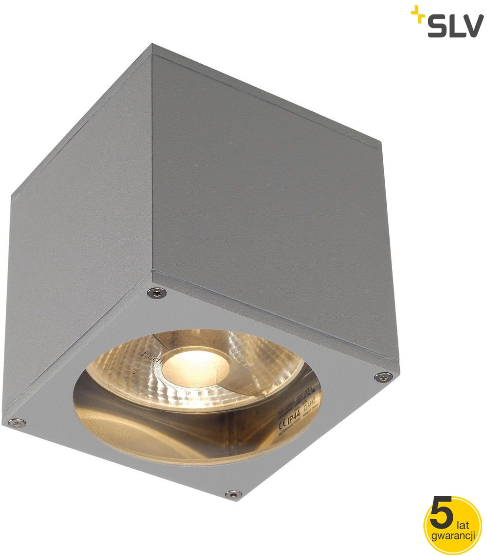 WYPRZEDAŻ SLV 229564 BIG THEO WALL OUT lampa ścienna, kwadratowa, srebrnoszary, ES111, max. 75W