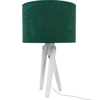 HELLUX 4210353 Lampa stołowa biały TRIVET butelkowa zieleń