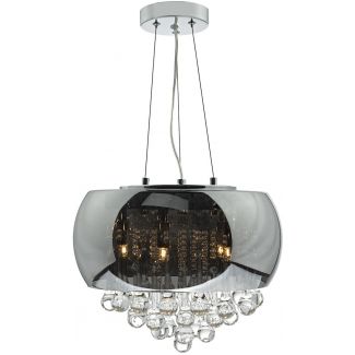 DAR GIS0510 GISELLE 5LT PENDANT SMOKED/ CLEAR