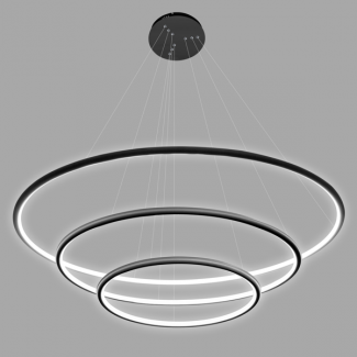 ALTAVOLA DESIGN LA075/P_80_in_4k_black Lampa wisząca Ledowe Okręgi No.3 Φ80 cm in 4k czarna