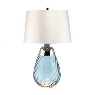 ELSTEAD Lena LENA-TL-S-BLUE-OWSS 2 Light Small Blue Table Lamp with Off-white Shade