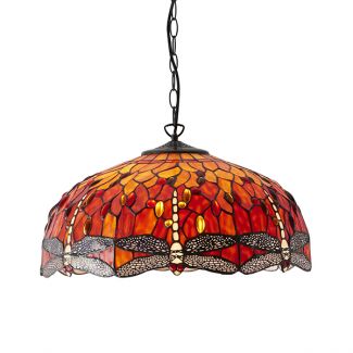 INTERIORS 1900 64082 Dragonfly flame large 3lt pendant 60W Indoor