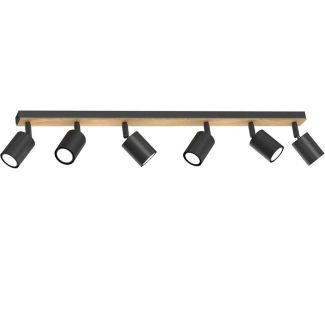 LUMINEX 1651 spot Tulon black/natural wood 6xGU10