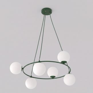 EMIBIG 1832/6 AZURA 6 OLIVE GREEN OPAL Lampa wisząca