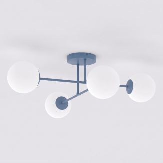EMIBIG 1845/4 ROMA 4 DUSTY BLUE OPAL Lampa sufitowa