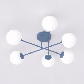 EMIBIG 1845/6 ROMA 6 DUSTY BLUE OPAL Lampa sufitowa