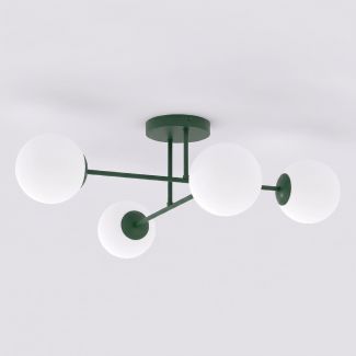 EMIBIG 1847/4 ROMA 4 OLIVE GREEN OPAL Lampa sufitowa
