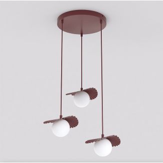 EMIBIG 1761/3 FLORA 3PREM BURGUNDY OPAL Lampa wisząca