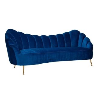 RICHMOND S5120 BLUE VELVET sofa COSETTE BLUE - welur, podstawa złota