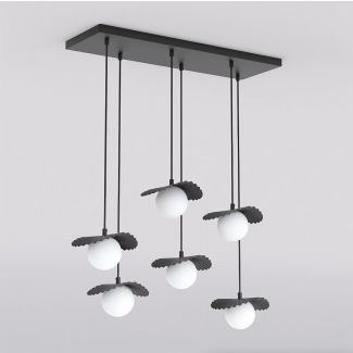 EMIBIG 1758/6 FLORA 6 BLACK OPAL Lampa wisząca