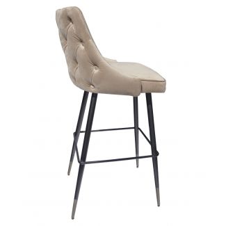 Marcello Vanetti Krzesło barowe nowoczesne pikowane złoty welur 52/53/103 cm C0366-1D MV