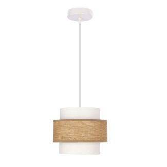 CANDELLUX 31-37015 NUGET lampa wisząca biały 1x60W E27 abażur kremowy