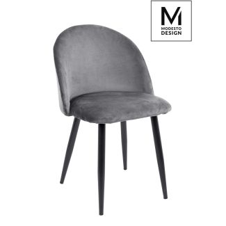 MODESTO DESIGN XW-01.GREY MODESTO krzesło NICOLE szare - welur, metal