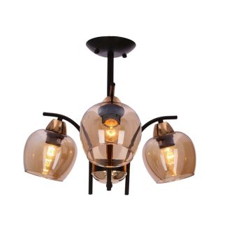 CANDELLUX 33-35318 MERRA lampa wiszaca czarny 3x40W E27 klosz bursztynowy