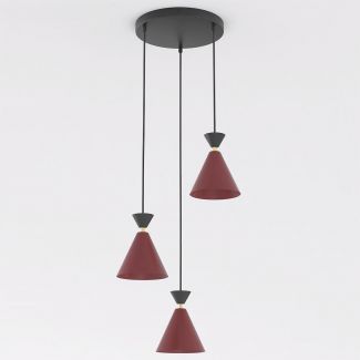 EMIBIG 1740/3PREM KLEVER 3PREM BURGUNDY BLACK Lampa wisząca
