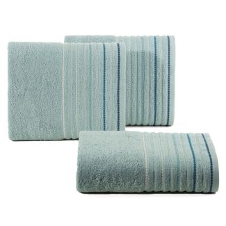EUROFIRANY 403529 Ręcznik z ozdobną bordiurą w pasy niebieski 140X70