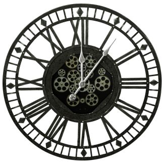 EUROFIRANY 388003 Dekoracyjny zegar ścienny  czarny