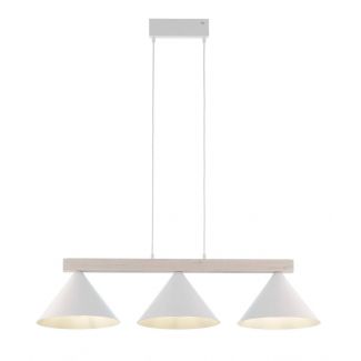 SIGMA 41818 DECO 3 lampa wisząca biały/drewno bielone