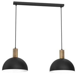 LUMINEX 4329 żyrandol Handa black/wood 2xE27