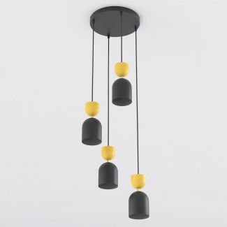 EMIBIG 1739/4PREM GAUDI 4PREM BLACK ORANGE Lampa wisząca