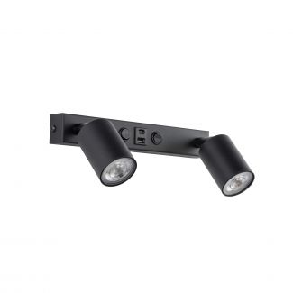 TK-LIGHTING 11356 NEX BLACK KINKIET 2XGU10 / USB