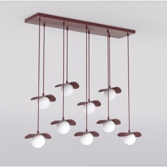 EMIBIG 1761/9 FLORA 9 BURGUNDY OPAL Lampa wisząca