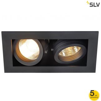 SLV 115520 KADUX 2 GU10 lampa typu downlight, kwadrat, czarna matowa, maks. 2x50W