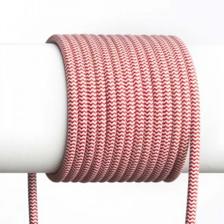 RENDL R12227 FIT kabel tekstylny 3x0,75 1bm czerwona/biała