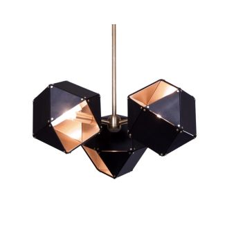 Step into Design ST-8861-3 Lampa wisząca NEW GEOMETRY-3 czarno złota 45 cm