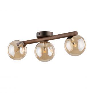 TK-LIGHTING 11093 ESTERA WOOD ORZECH BURSZTYN LAMPA SUFITOWA 3XG9