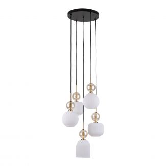 TK-LIGHTING 11593 SOPHIA COGNAC WHITE LAMPA WISZACA 5XE14