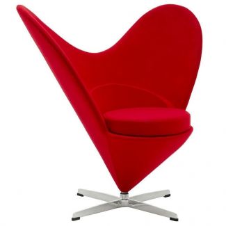 King Home JH084.RED Fotel SERCE czerwony - włókno szklane, wełna, podstawa aluminiowa