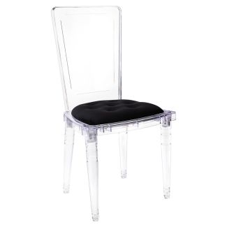 KING HOME KH010100221 Krzesło CONTAR transparentne - czarna poduszka velvet, poliwęglan