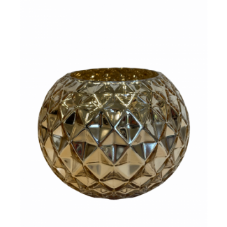 HOME DECORATION 15-703GD LAMPION / WAZON SZKLANY - GOLD 16,5 CM ID-1502