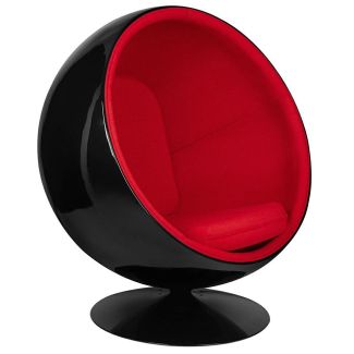 KING HOME JH-066.BLACK.RED Fotel BALL BLACK czerwony