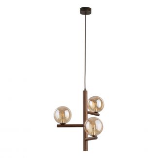 TK-LIGHTING 11095 ESTERA WOOD ORZECH BURSZTYN LAMPA WISZACA 3XG9