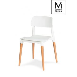 Modesto Design C1015.WHITE MODESTO krzesło ECCO białe - polipropylen, podstawa bukowa