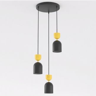 EMIBIG 1739/3PREM GAUDI 3PREM BLACK ORANGE Lampa wisząca