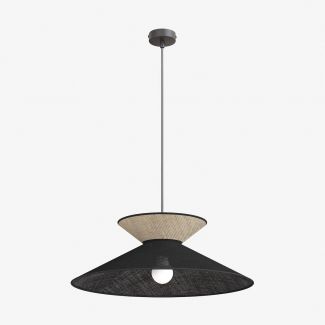 EMIBIG 1770/1 SOFTA 1 BLACK RATTAN Lampa wisząca