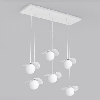 EMIBIG 1759/6 FLORA 6 WHITE OPAL Lampa wisząca
